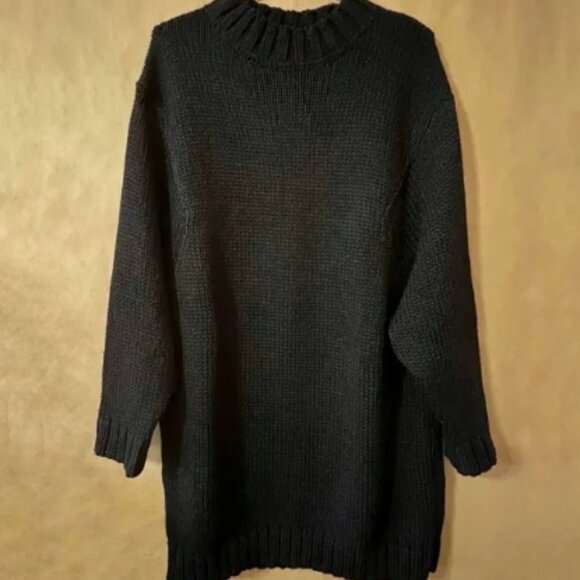 Alexia Ulibarri | NWT Oversized Chunky Knit Sweater Dress Black Zendaya Size XS - Picture 1 of 11
